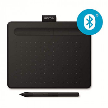 Wacom Intuos S black, Bluetooth Pen tablet ? Wireless Graphic Tablet for painting, sketching and photo retouching with 2 free creative software downloads, Windows & Mac compatible