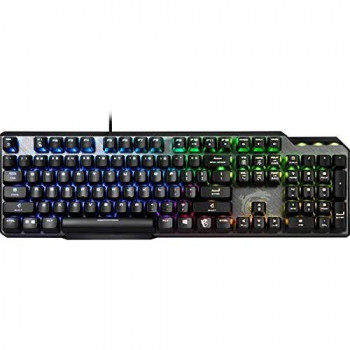 MSI VIGOR GK50 ELITE Mechanical Gaming Keyboard UK-Layout, KAILH Box White Switches, Per Key RGB Mystic Light LED Backlit, Tactile, Floating Key Design, Water Resistant
