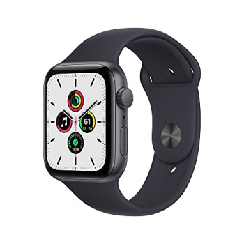2021 Apple Watch SE (GPS, 44mm) - Space Grey Aluminium Case with Midnight Sport Band - Regular