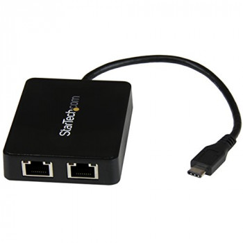 StarTech.com US1GC301AU2R USB C to Dual Gigabit Ethernet Adapter with USB 3.0 - Black