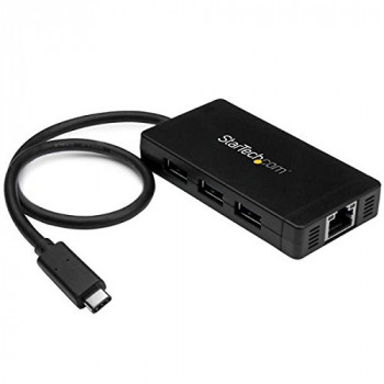 StarTech HB30C3A1GE 3 Port USB 3.0 Hub with USB-C and Gigabit Ethernet