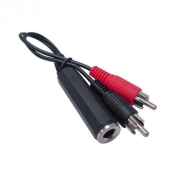 Audio adapter 6.35mm jack (F) to 2 RCA (M) -10cm
