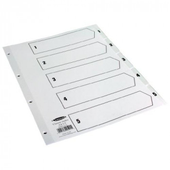 Concord Classic Index Mylar-reinforced Punched 4 Holes 1-5 A4 White Ref 00501/CS5