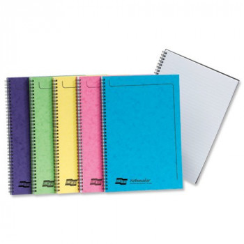 Europa Notemaker Sidebound Ruled A4 Book, 500 micron - Assorted Colours, Pack of 10