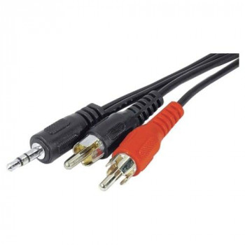 Connect 3 m 3.5 mm Jack to 2 x RCA Male Soundcard Cord - Black