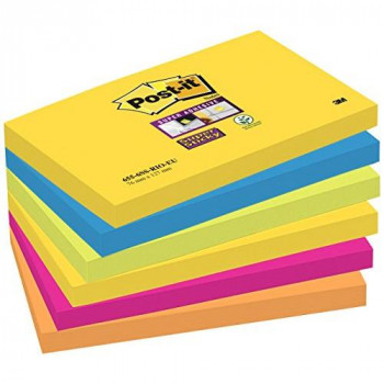 Post-it 76 x 127 mm Super Sticky Notes Pads - Rio (Pack of 6)