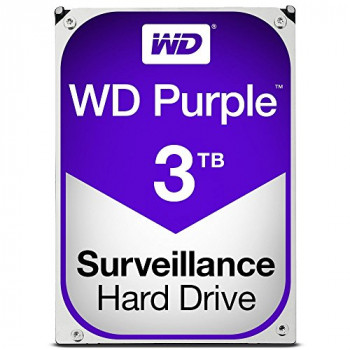 WD Purple Surveillance 3TB SATA III 3.5" Hard Drive - 5400RPMrpm, 64MB Cache