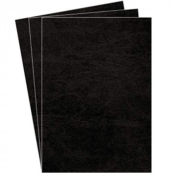 Fellowes A4 100 Percent Recyclable Leatherboard Binding Covers, Heavyweight, 250 gsm Presentation Covers, FSC, Black, Pack of 100