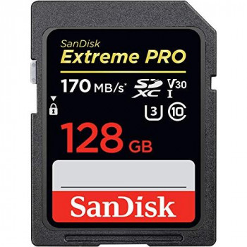 SanDisk Extreme PRO 128 GB SDXC Memory Card, Up to 170 MB/s, Class 10, U3, V30