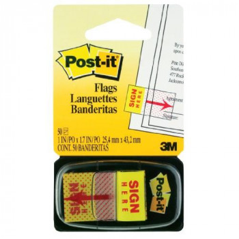 Post-it 25mm x 43.2mm Index Sign Here Flags (50 Sheets)