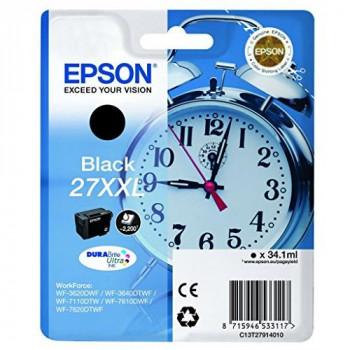 Epson Alarm Clock No.27 XX-Large Ultra Ink Cartridge, Black, Genuine
