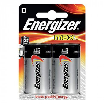 Energizer MAX Alkaline D Batteries, 2 Pack - Black, silver