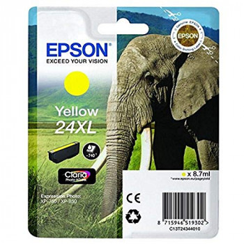 Epson 24 X-Large Series Elephant Ink Cartridge, Yellow, Genuine