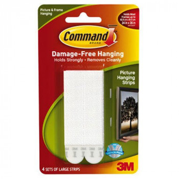 Command Large Picture Hanging Strips, 17206 (Each Pack contains 4 Sets)