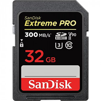 SanDisk Extreme PRO 32GB SDHC Memory Card up to 300MB/s, UHS-II, Class 10, V90, U3