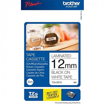 Brother TZE231S 12 mm Label Tapes - White/Black
