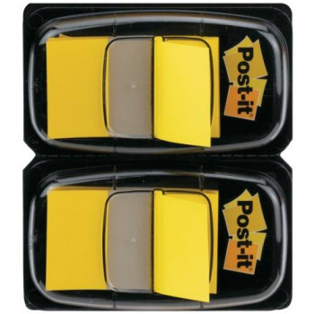 Post-it Index Flags - Dual Pack 25mm - Yellow (50 Flags x 2)
