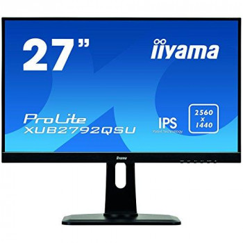 Iiyama ProLite XUB2792QSU-B1 - LED monitor - 27" - 2560 x 1440 - AH-IPS - 350 cd/m² - 1000:1 - 5 ms - HDMI, DVI, DisplayPort - speakers - black