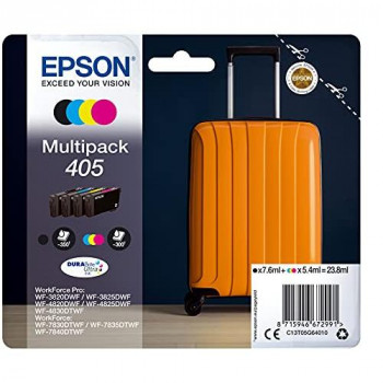 Epson 405 Suitcase Genuine Multipack, 4-colours Ink Cartridges, DURABrite Ultra Ink, Amazon Dash Replenishment Ready