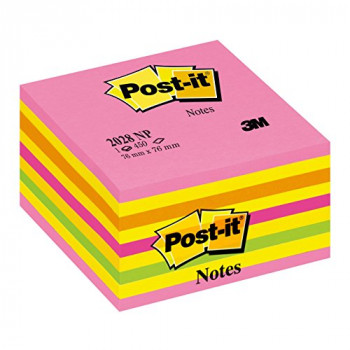Post-It Notes, 76 x 76 mm - Neon Pink, 1 Cube (450 Sheets)