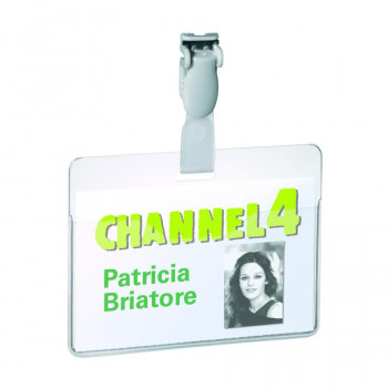 Durable Visitor Name Badge 60 x 90 mm - Clear (Pack of 25)