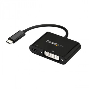 StarTech.com USB-C to DVI Adapter with Power Delivery - USB Type C Adapter - 1920 x 1200 - Black