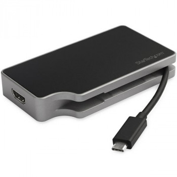 StarTech.com USB C Multiport Adapter with HDMI and VGA - 95W PD - Mac / Windows / Chrome - 4K - 1xA - GbE - Hideaway Cable